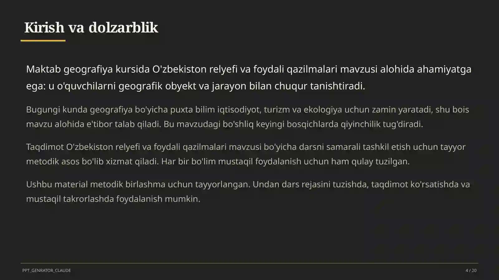 O'zbekiston relyefi va foydali qazilmalari (8-sinf) 4