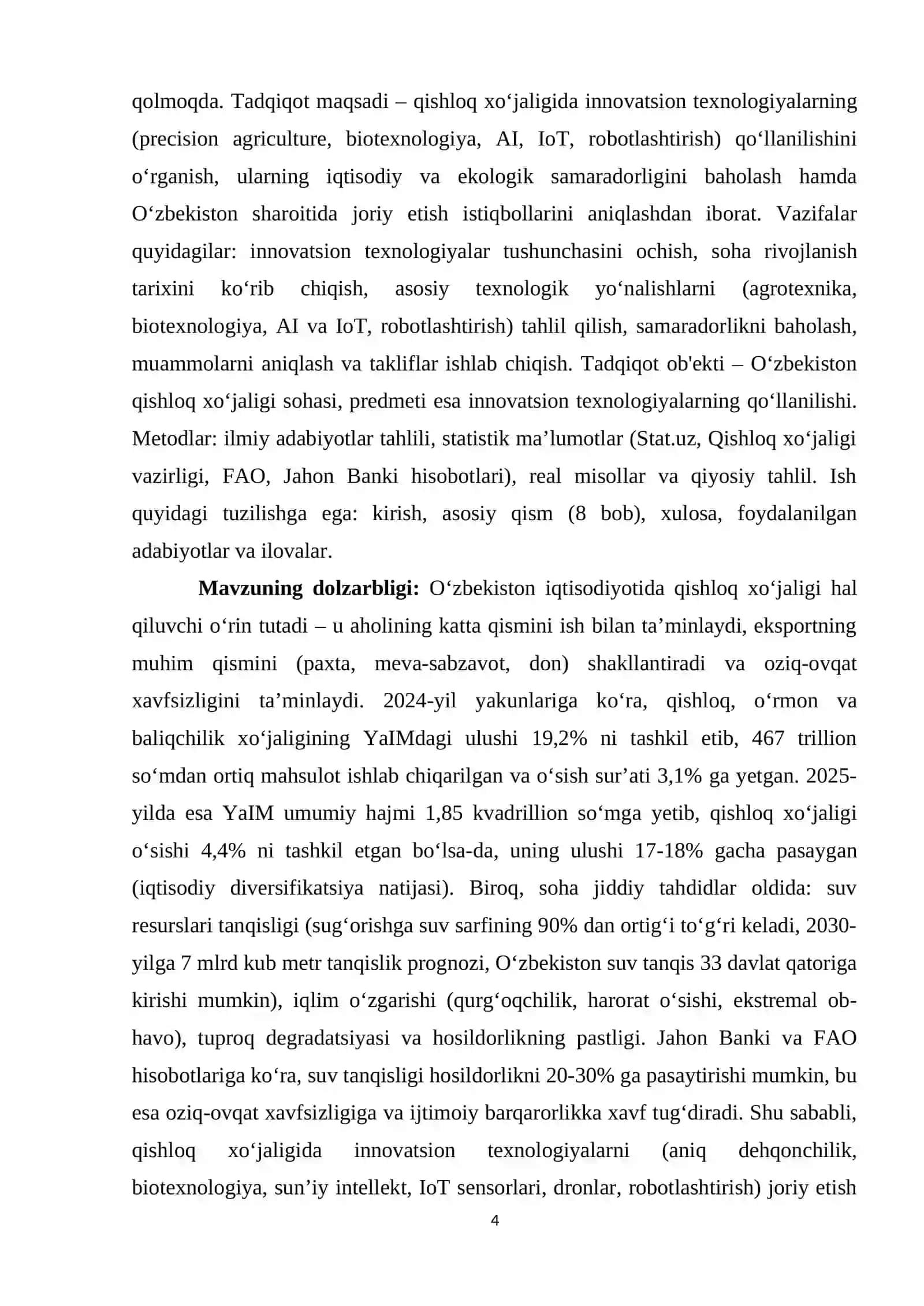 QISHLOQ XO‘JALIGIDA INNOVATSION TEXNOLOGIYALARNING QO'LLANILISHI 4