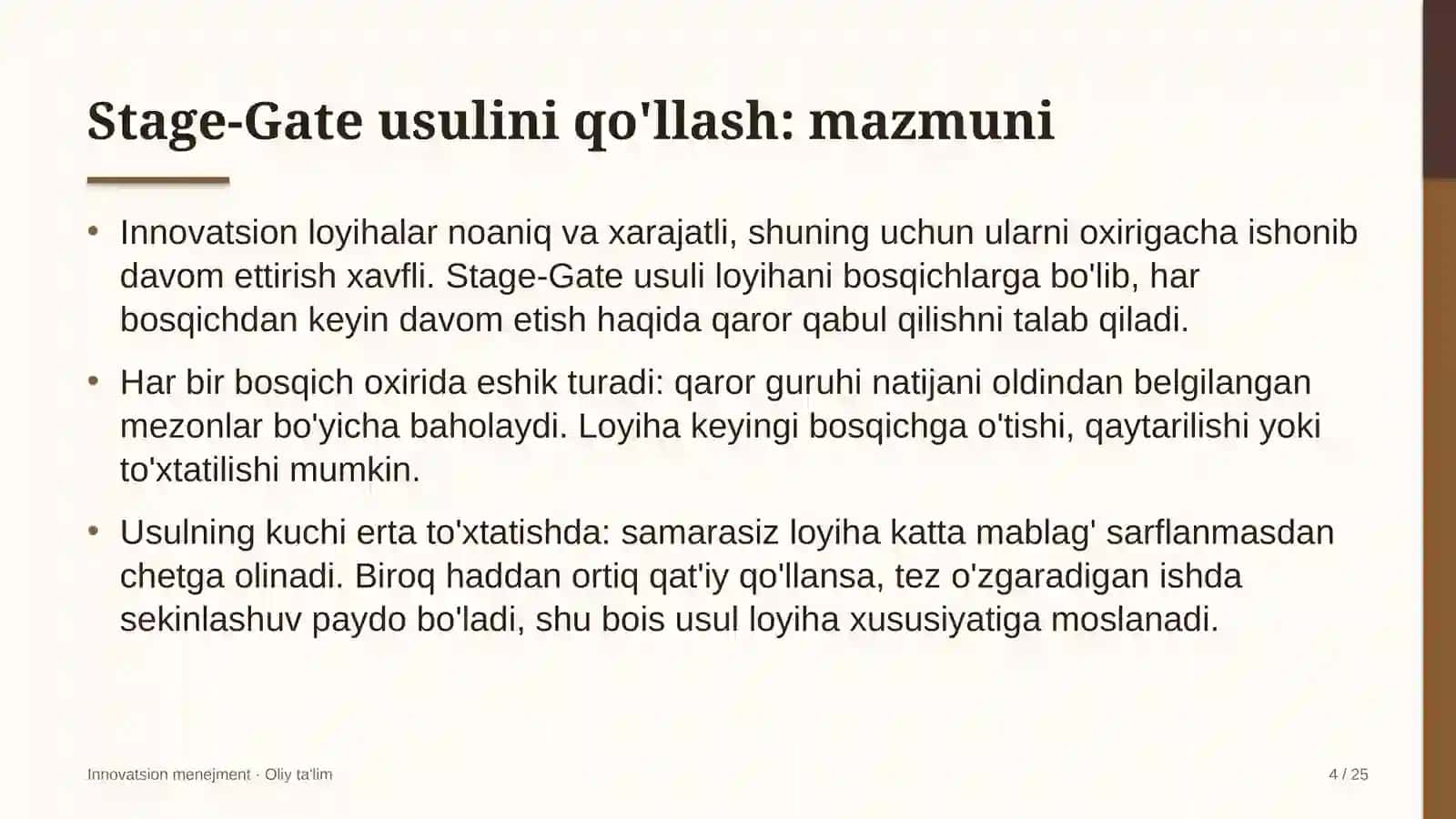 Sport federatsiyalarida Stage-Gate usulini qo'llash 4
