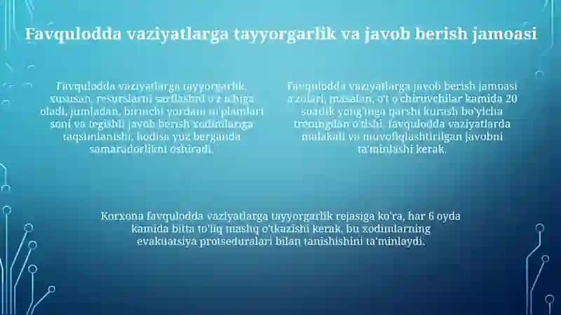 Favqulodda vaziyatlarda ishchilarni muhofaza qilish 4