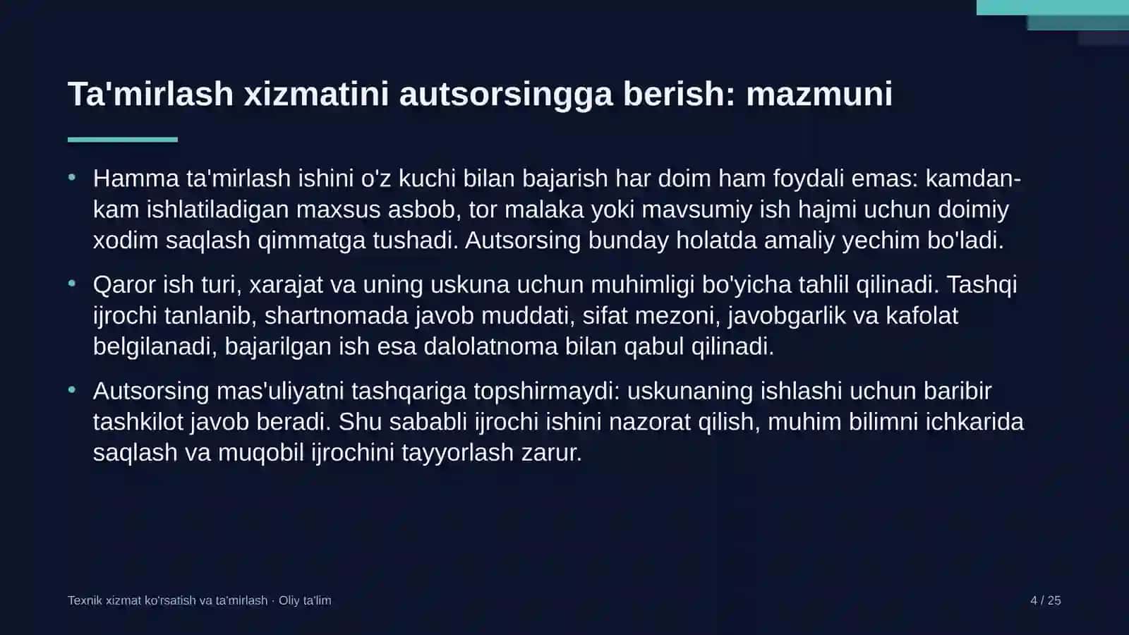mikroelektronika sohasida ta'mirlash xizmatini autsorsingga berish 1299 4