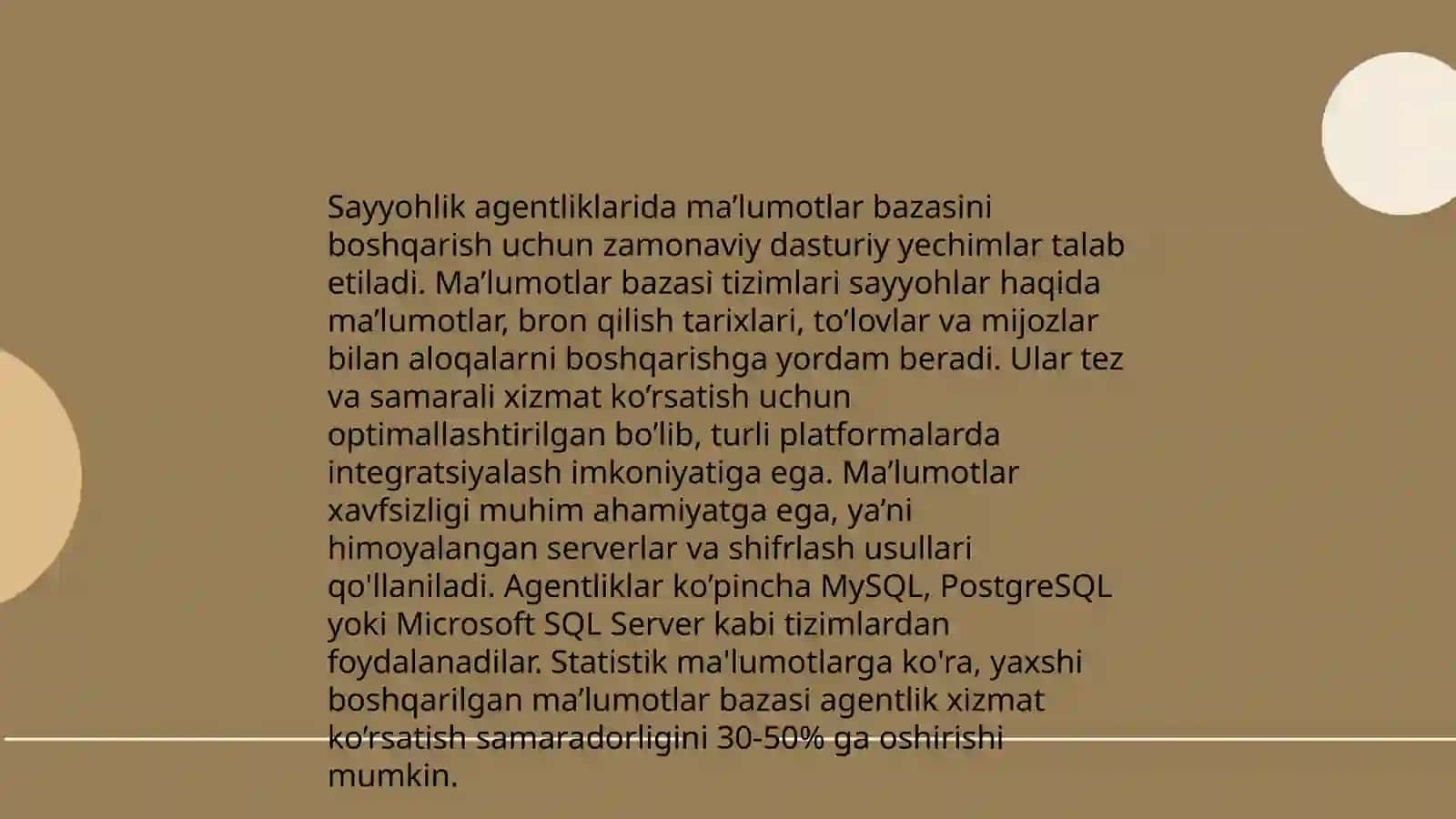 Turizmda ma’lumotlarni boshqarish tizimlari 4