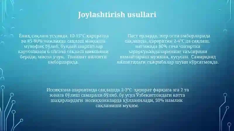 Ildizmevalilarning tuzilishi sifat kórsatgichlari joylash va saqlash usullari 4