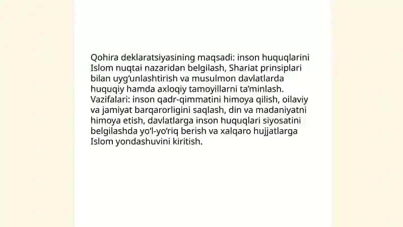 Qohira deklaratsiyasi tarixi va mazmuni 4
