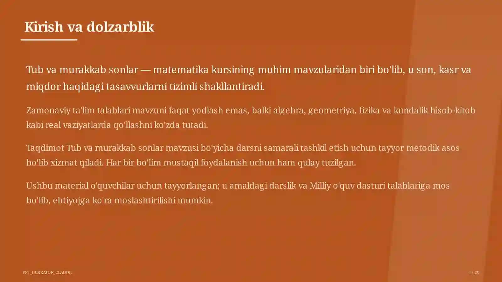 Tub va murakkab sonlar (5-sinf) 4