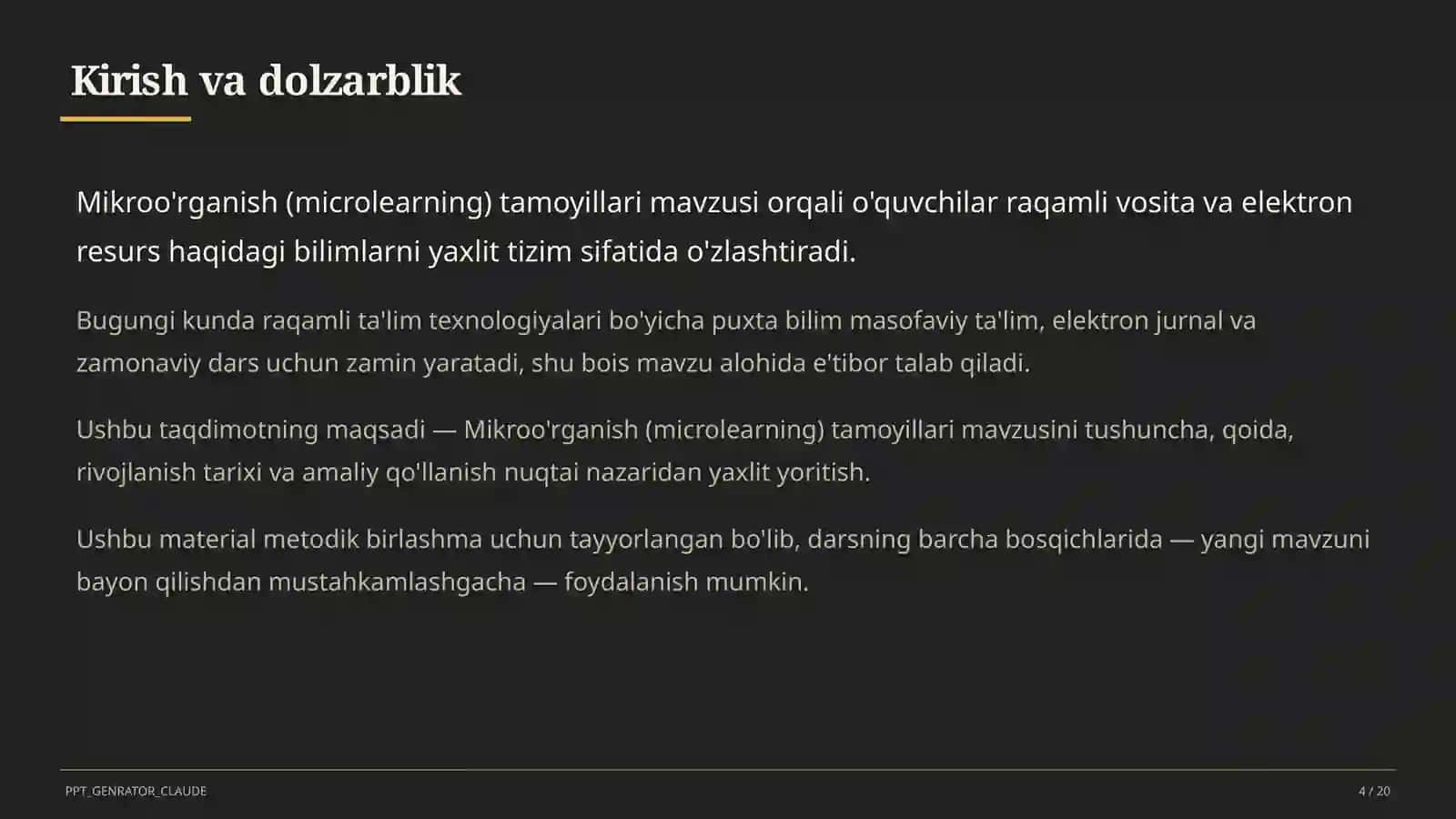 Mikroo'rganish (microlearning) tamoyillari 4