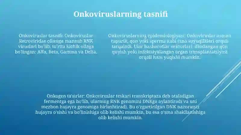 Onkoviruslar, Ularning Tarqalish Yo’Llari, O’Sma Hosil Qiluvchi Ta’Siri 4
