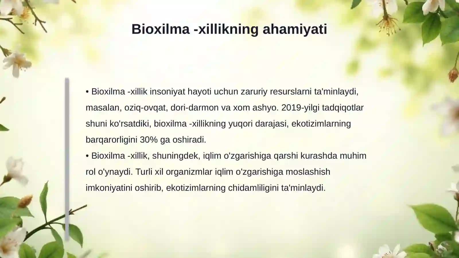 Bioxilma -xillikni muhofaza qilish 4