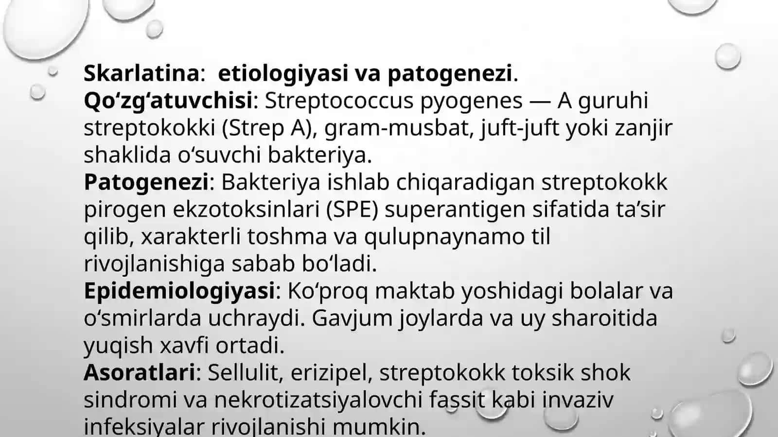 Skarlatina: etiologiyasi, klinik belgilari, diagnostikasi va davolash — 16 slayd 4