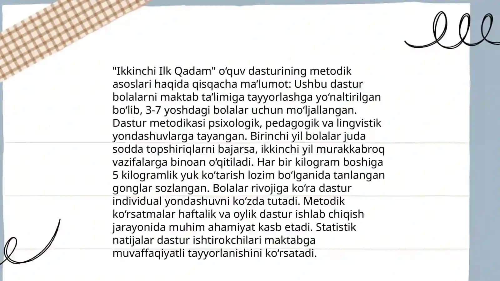 "Takomillashgan ilk qadam" davlat o'quv dasturi 4