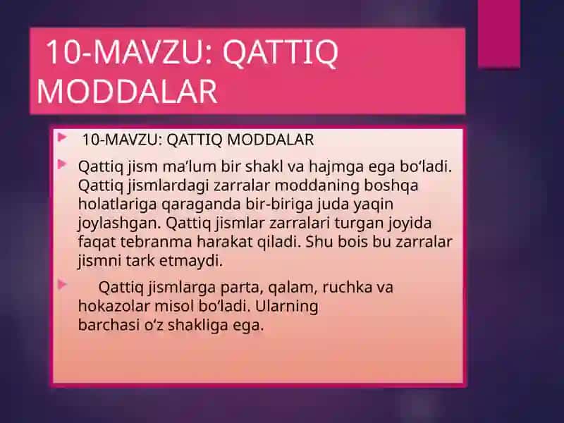 Qattiq Moddalar 4