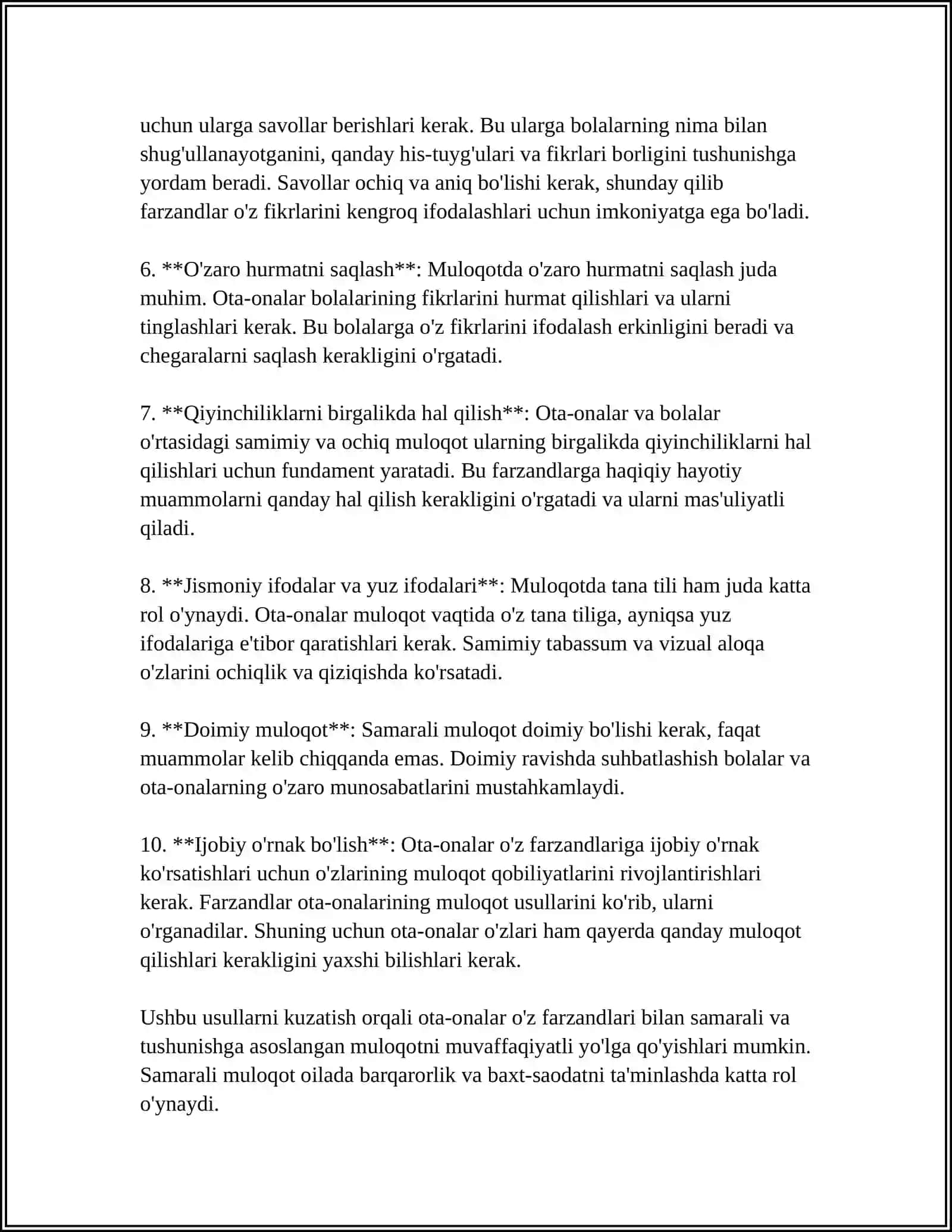 OTA-ONALAR BILAN HAMKORLIKNI YO'LGA QO'YISHNING PEDAGOGIK-PSIXOLOGIK SHART SHAROITLARI 4