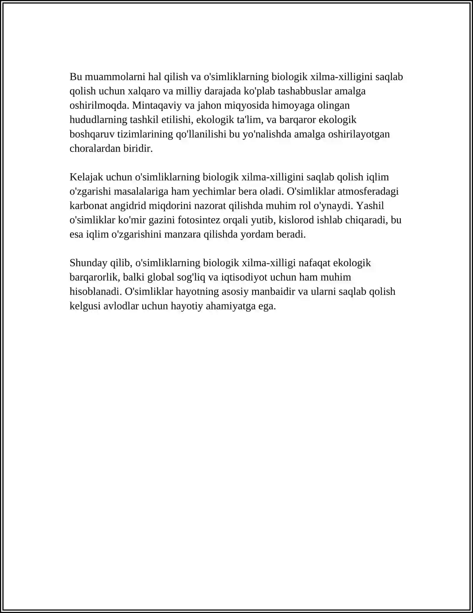 ÒSIMLIK VA HAYVONOT DUNYOSI BIOXILMA-XILLIGI 4