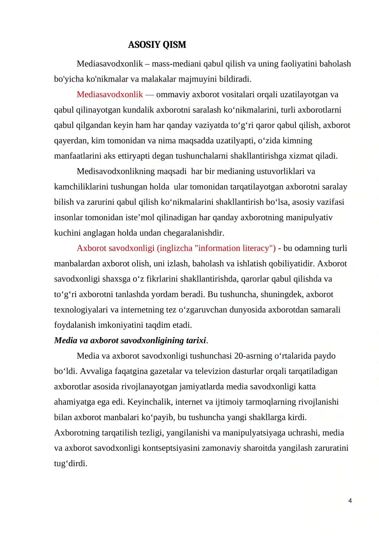 Media va axborot savodxonligi tushunchasi va uning ahamiyati 4