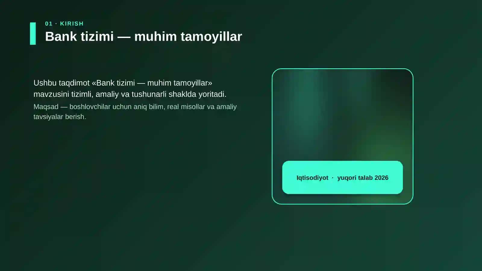 Bank tizimi — muhim tamoyillar 4