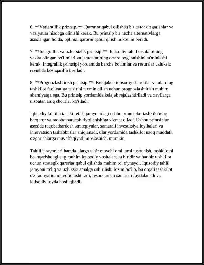 IQTISODIY TAHLILNI TASHKILLASHTIRISH 4