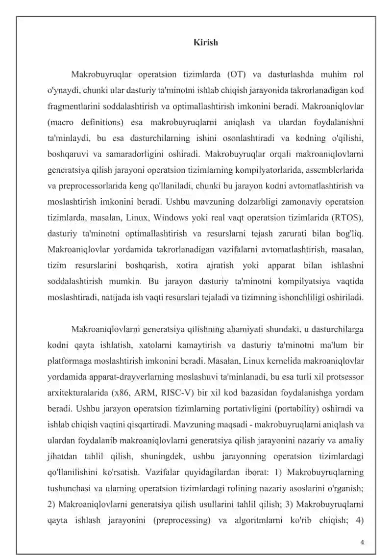 Berilgan makrobuyruqlar yordamida makroaniqlovlarni generatsiya qilish 4
