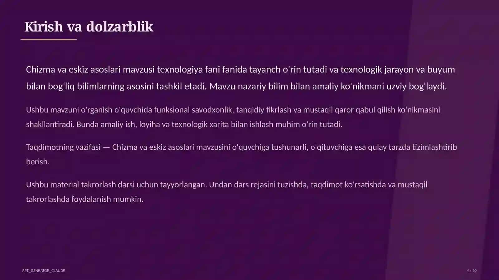 Chizma va eskiz asoslari (6-sinf) 4