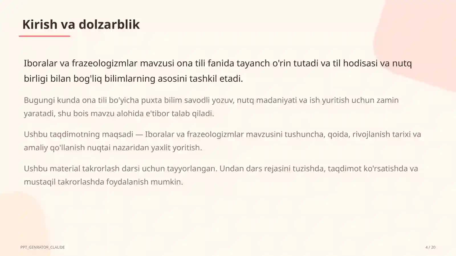 Iboralar va frazeologizmlar (5-sinf) 4