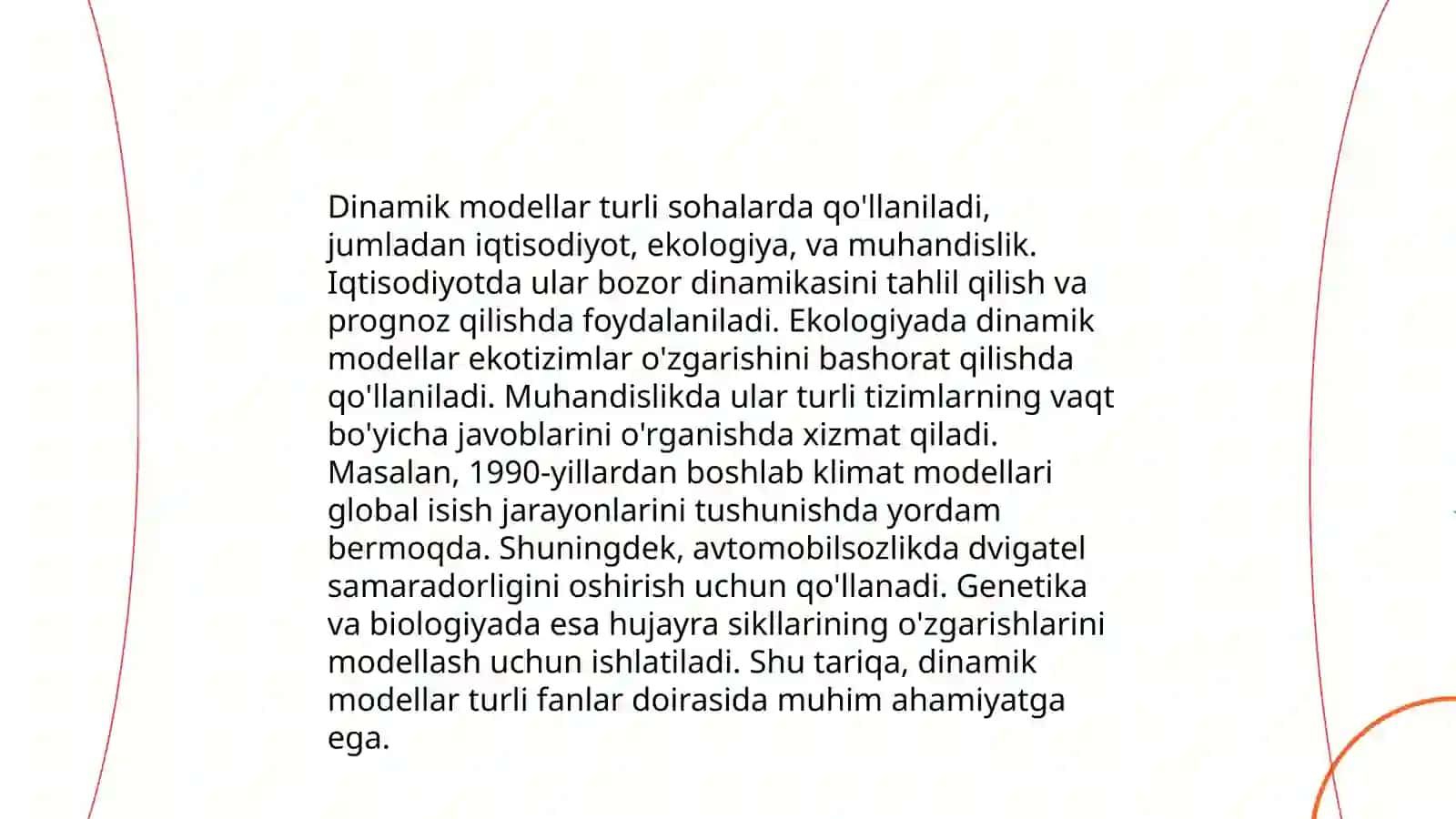 Dinamik modellardan foydalanish texnologiyasi 4