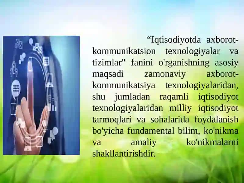 Iqtisodiyotda axborot-kommunikatsion texnologiyalar va tizimlar 4