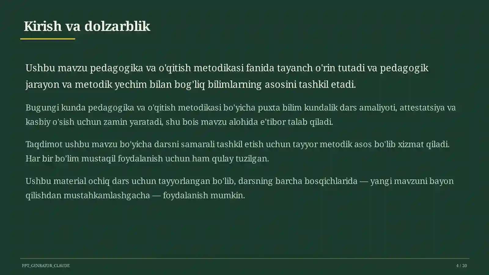 O'qituvchilarning Milliy sertifikatiga tayyorgarlik 4