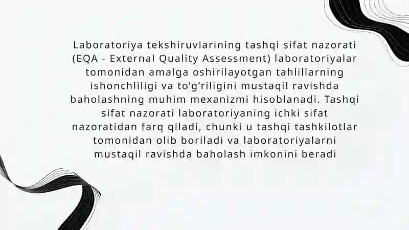 LABORATORIYA TEKSHIRUVLARINING TASHQI SIFAT NAZORATI 4
