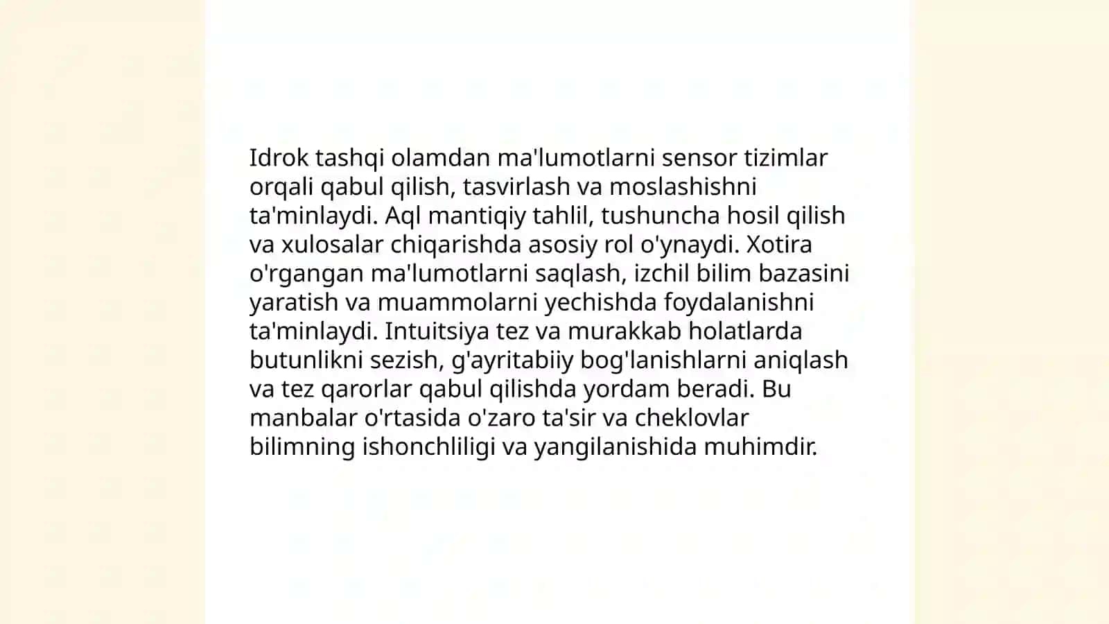 Bilish nazariyasi:asosiy muammolar va yoʻnalishlari 4