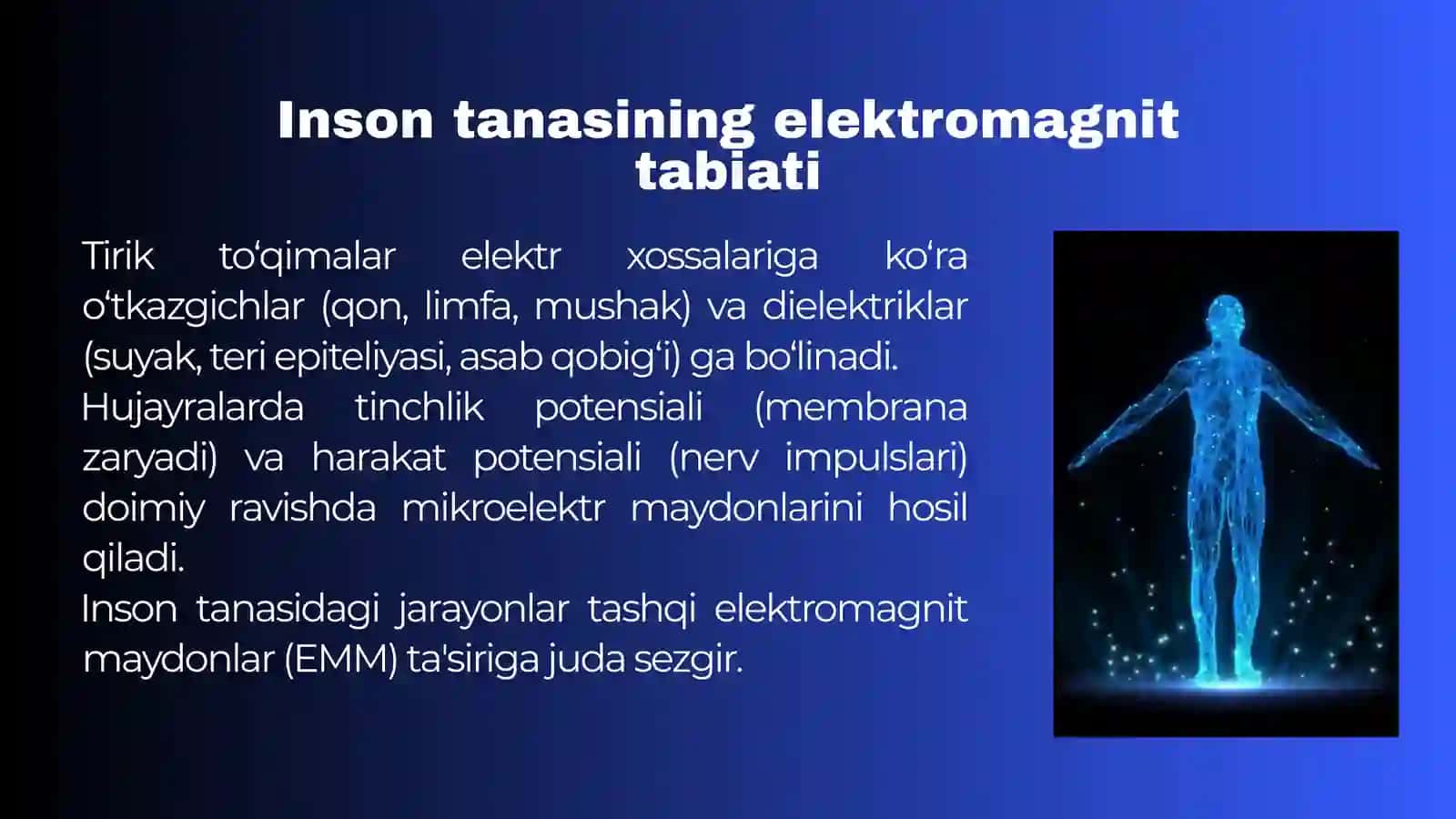 Elektr va magnit maydonlari va ularning tirik organizmga ta'siri 4