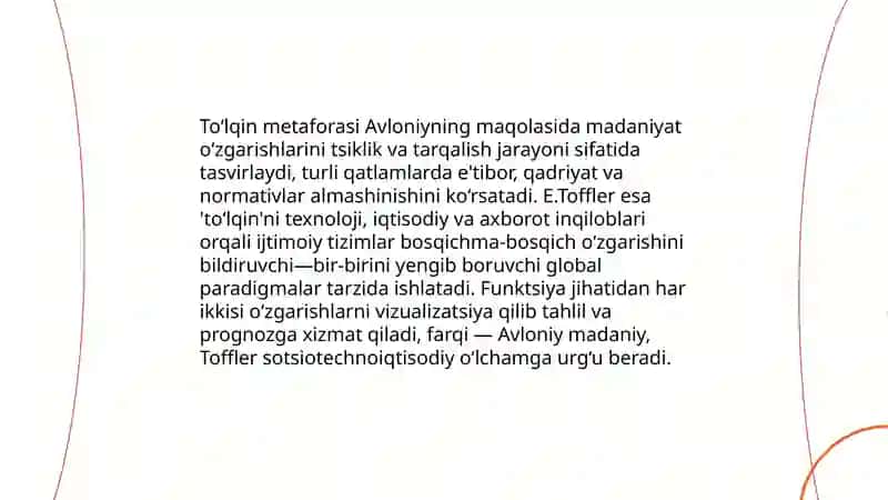 Avloniyning “Madaniyat to‘lqinlari” va E.Tofflerning “Uchinchi to‘lqin” asarlari 4