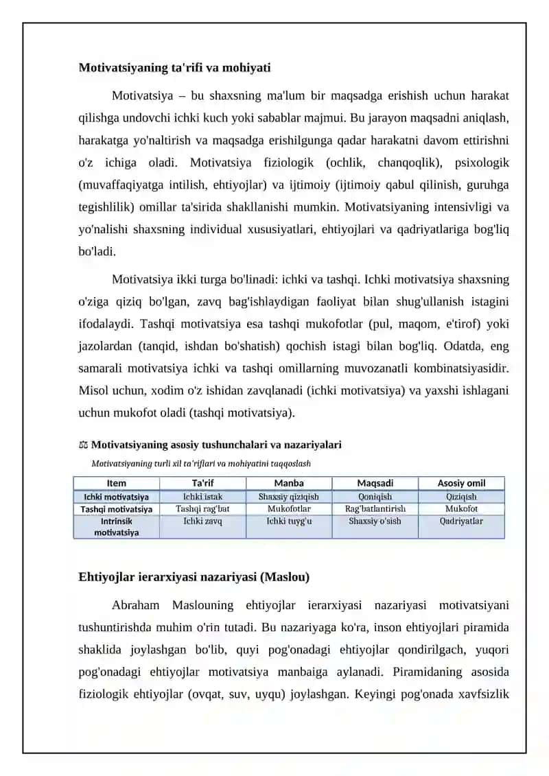 Motivatsiya haqida umumiy tushuncha 4