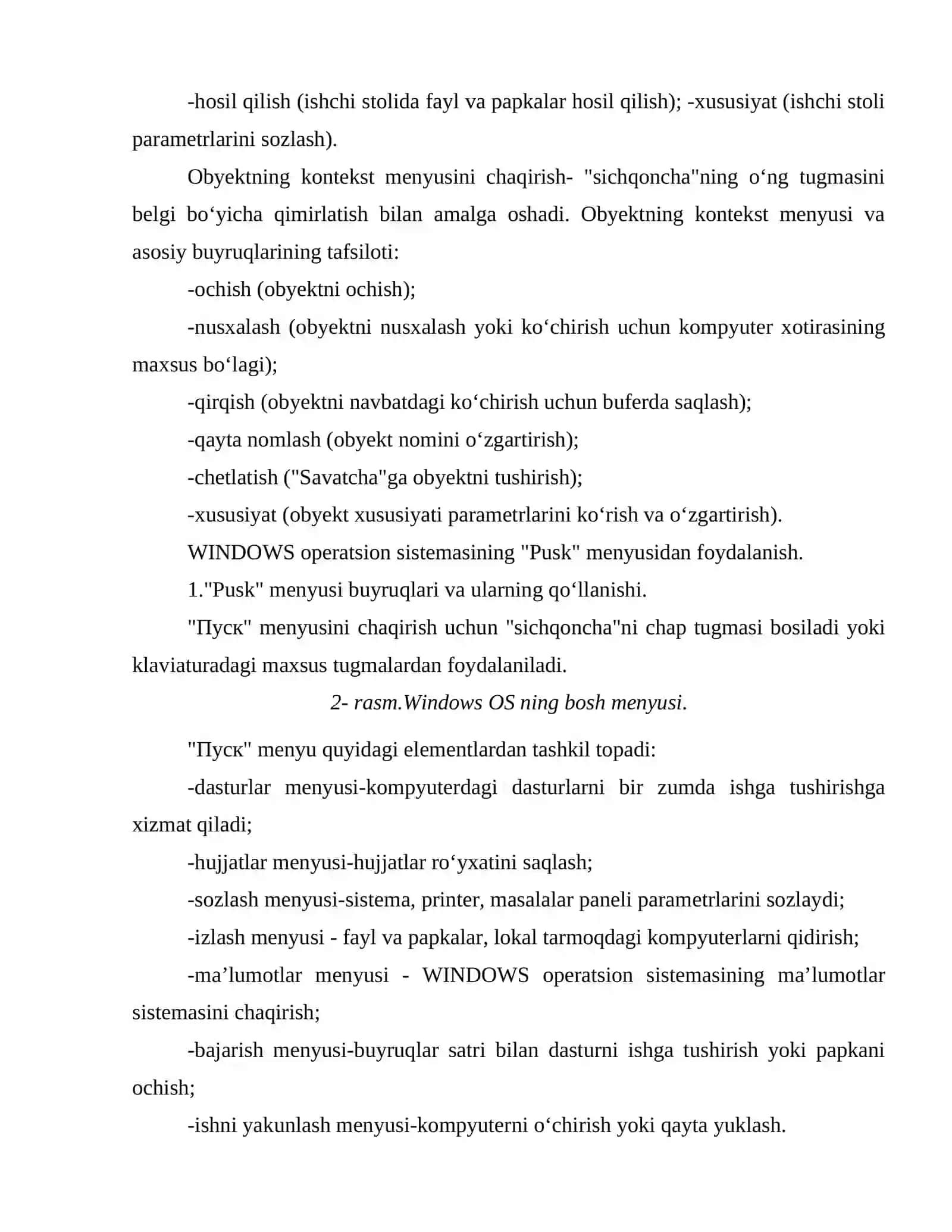 Windows operatsion muhiti va uning asosiy imkoniyatlari 4