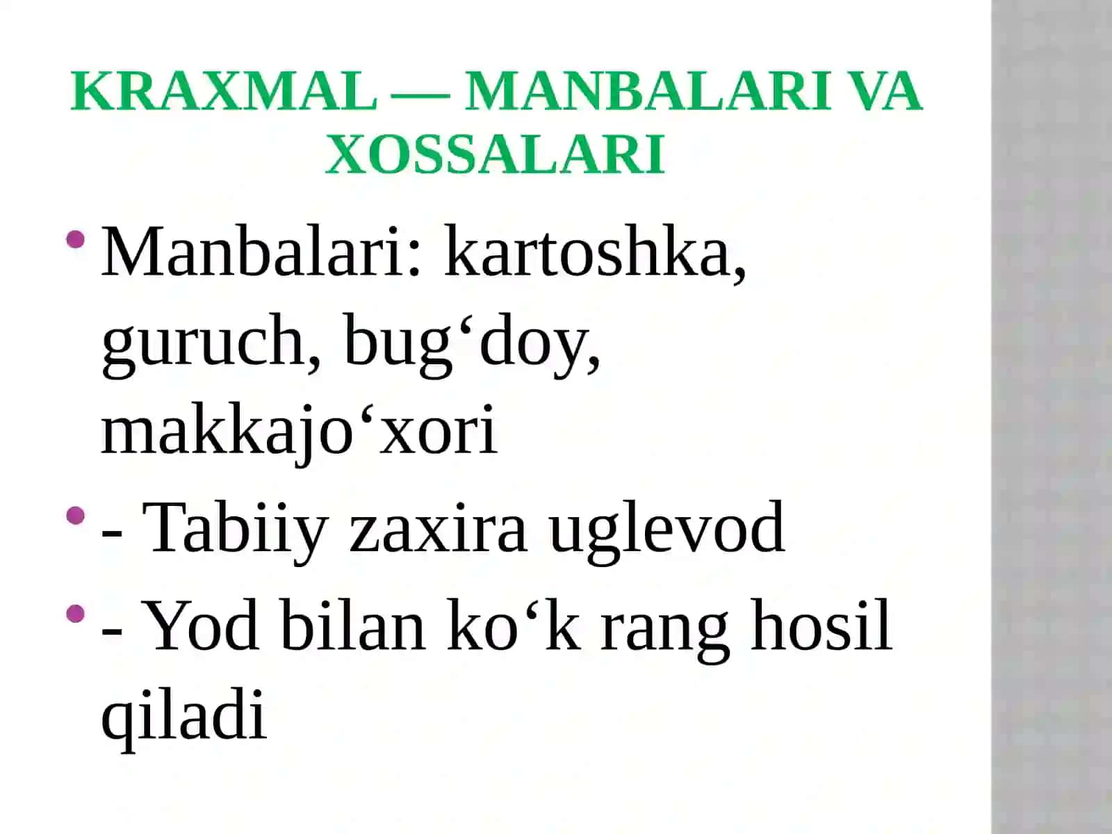 Polisaxaridlar: Kraxmal va Sellyuloza 4