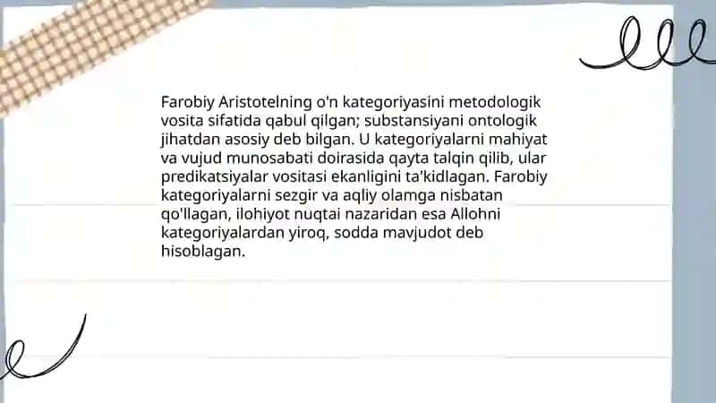 Aristotel Farobiy va Kant ontologiyasida kategoriyalarning tasnifi 4
