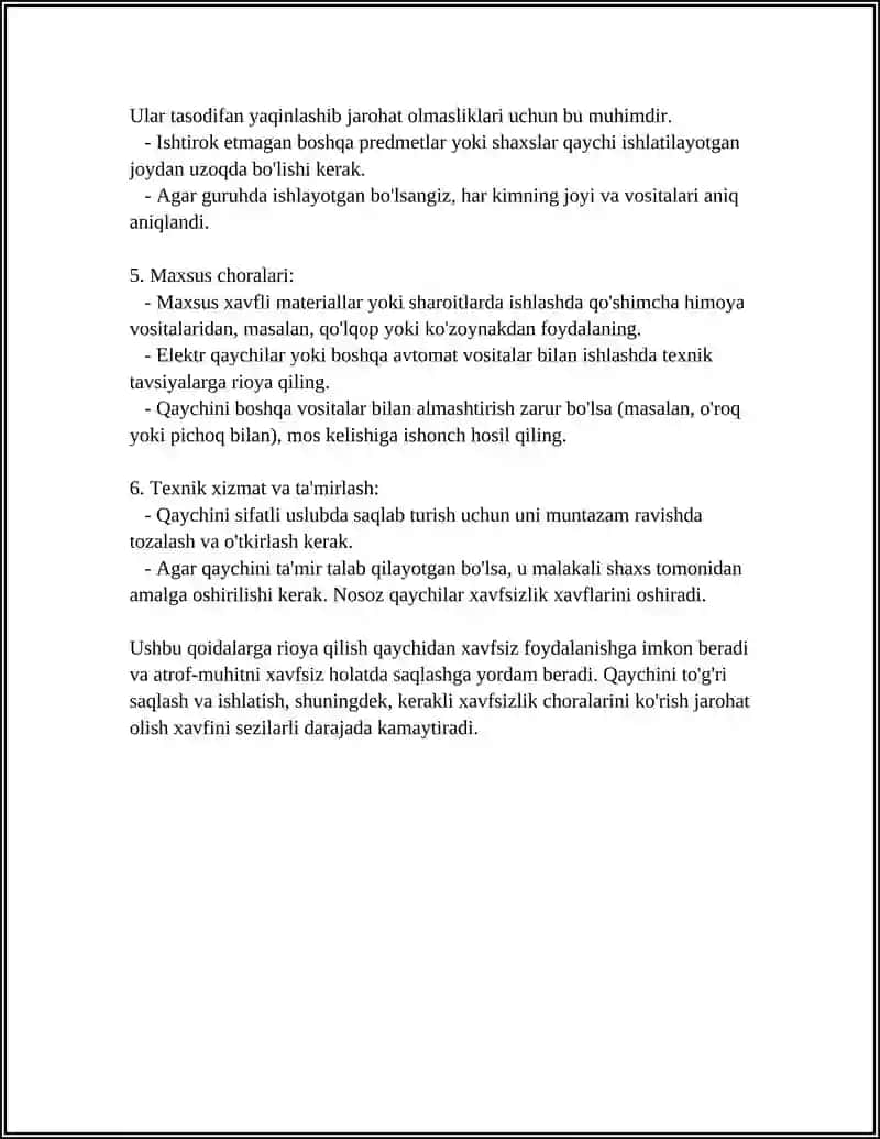Qaychidan xavfsiz foydalanish qoidalari 4