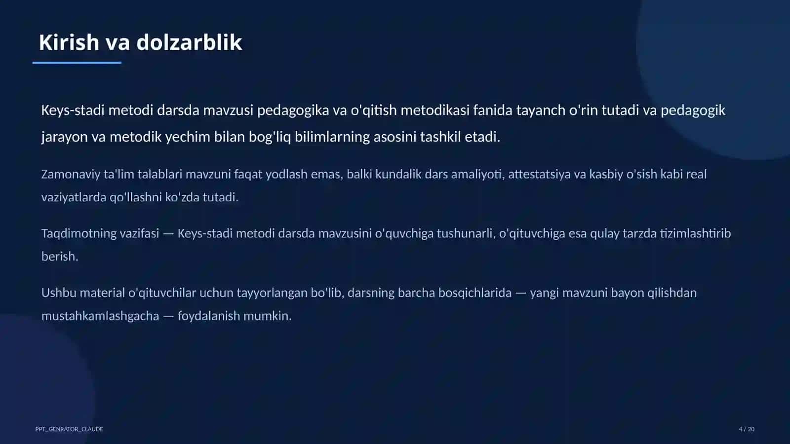 Keys-stadi metodi darsda 4