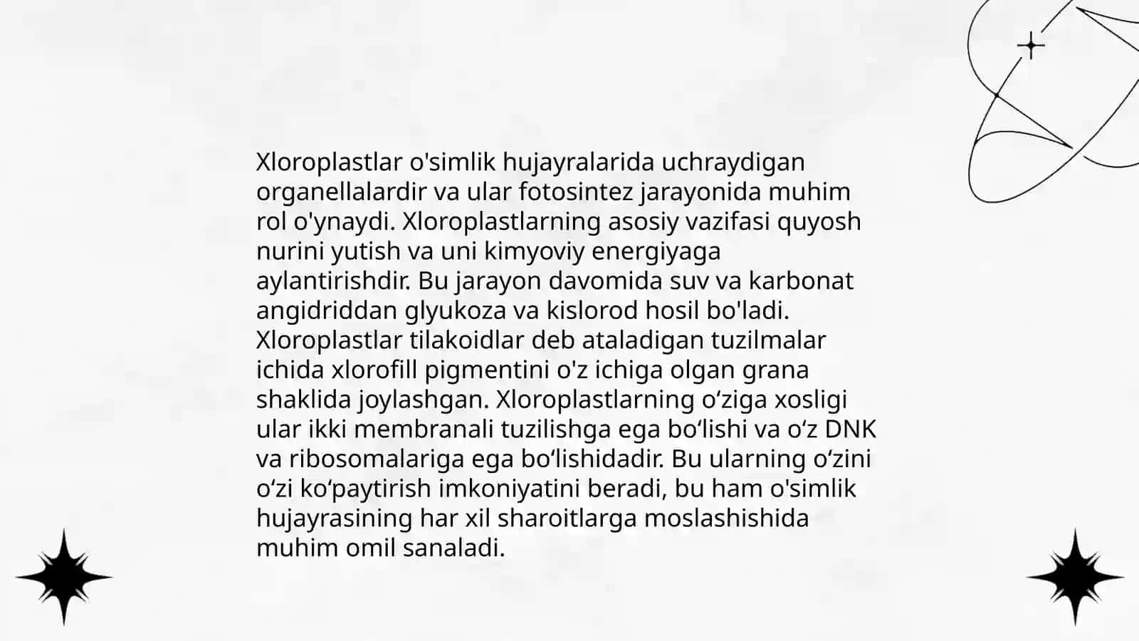 O'simliklar hujayrasining energetikasi haqida 4