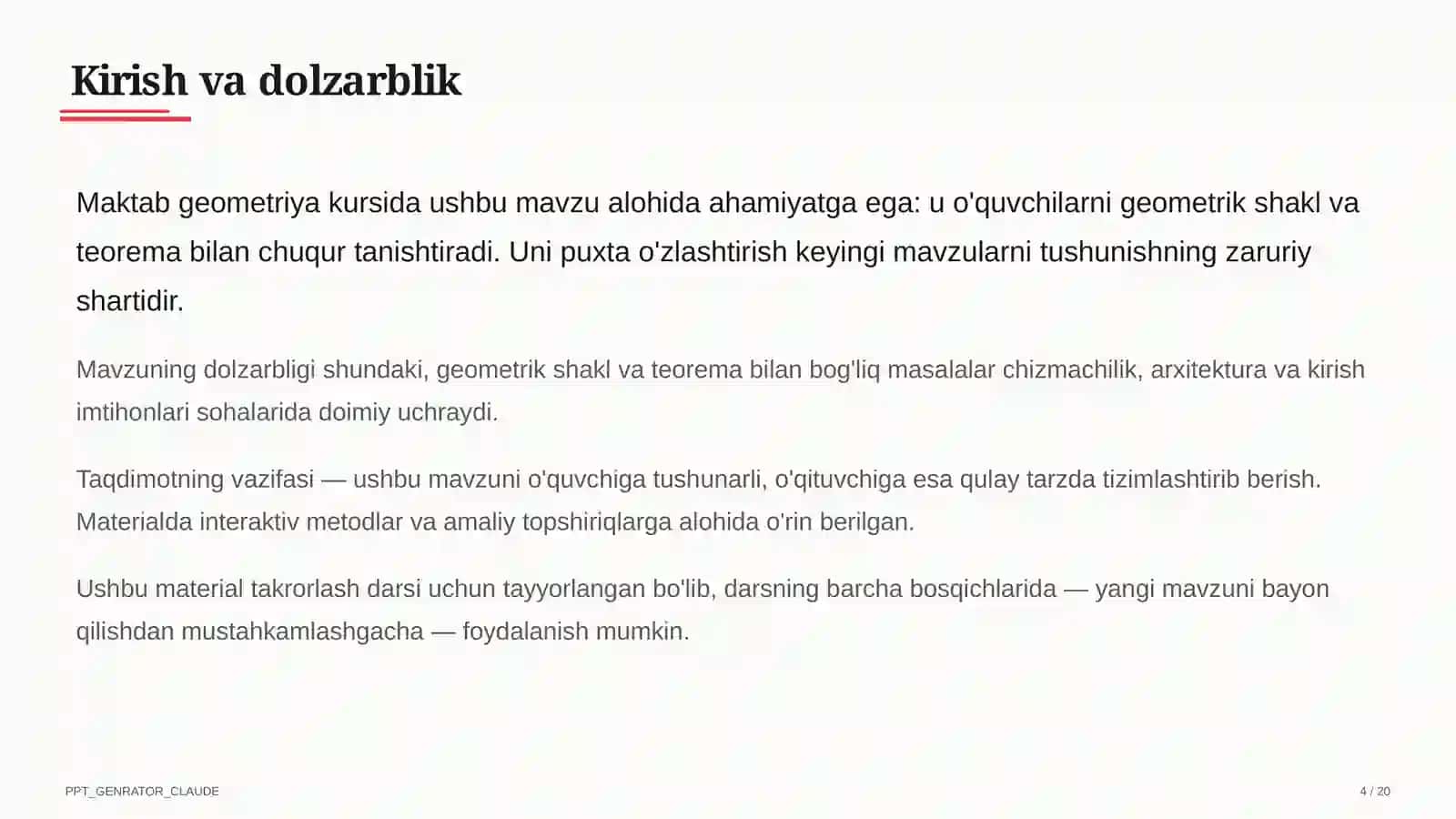 Koordinatalar metodi: to'g'ri chiziq va aylana tenglamalari (9-sinf) 4