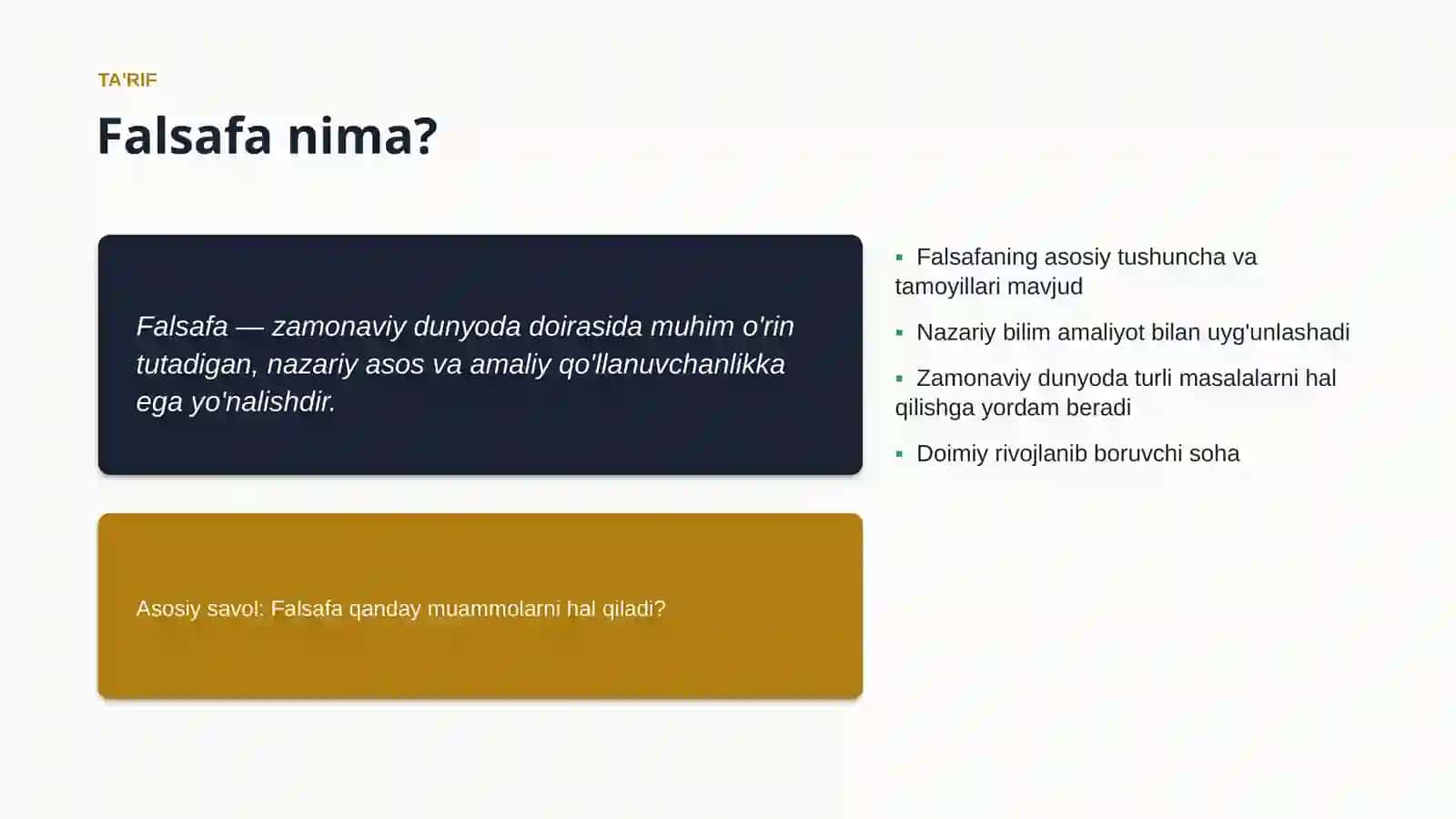 ZAMONAVIY DUNYODA 4