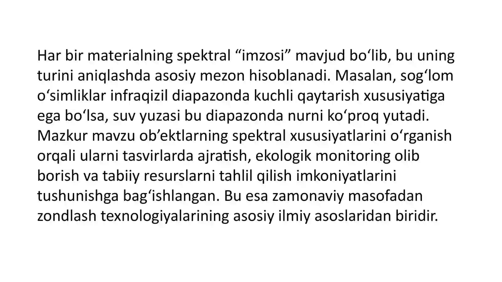 Ob'yektlarning Spektral Xususiyatlari. 4