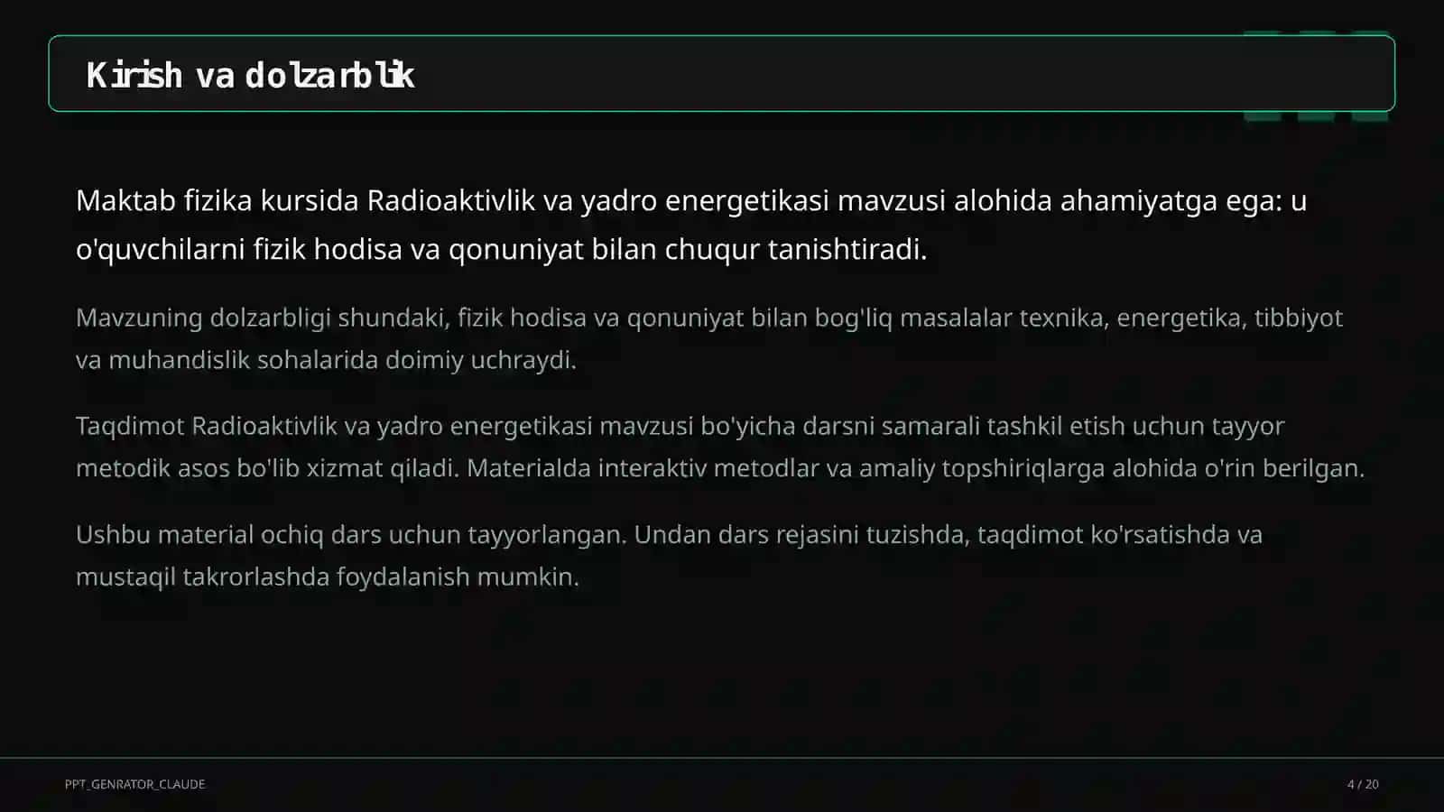 Radioaktivlik va yadro energetikasi (11-sinf) 4