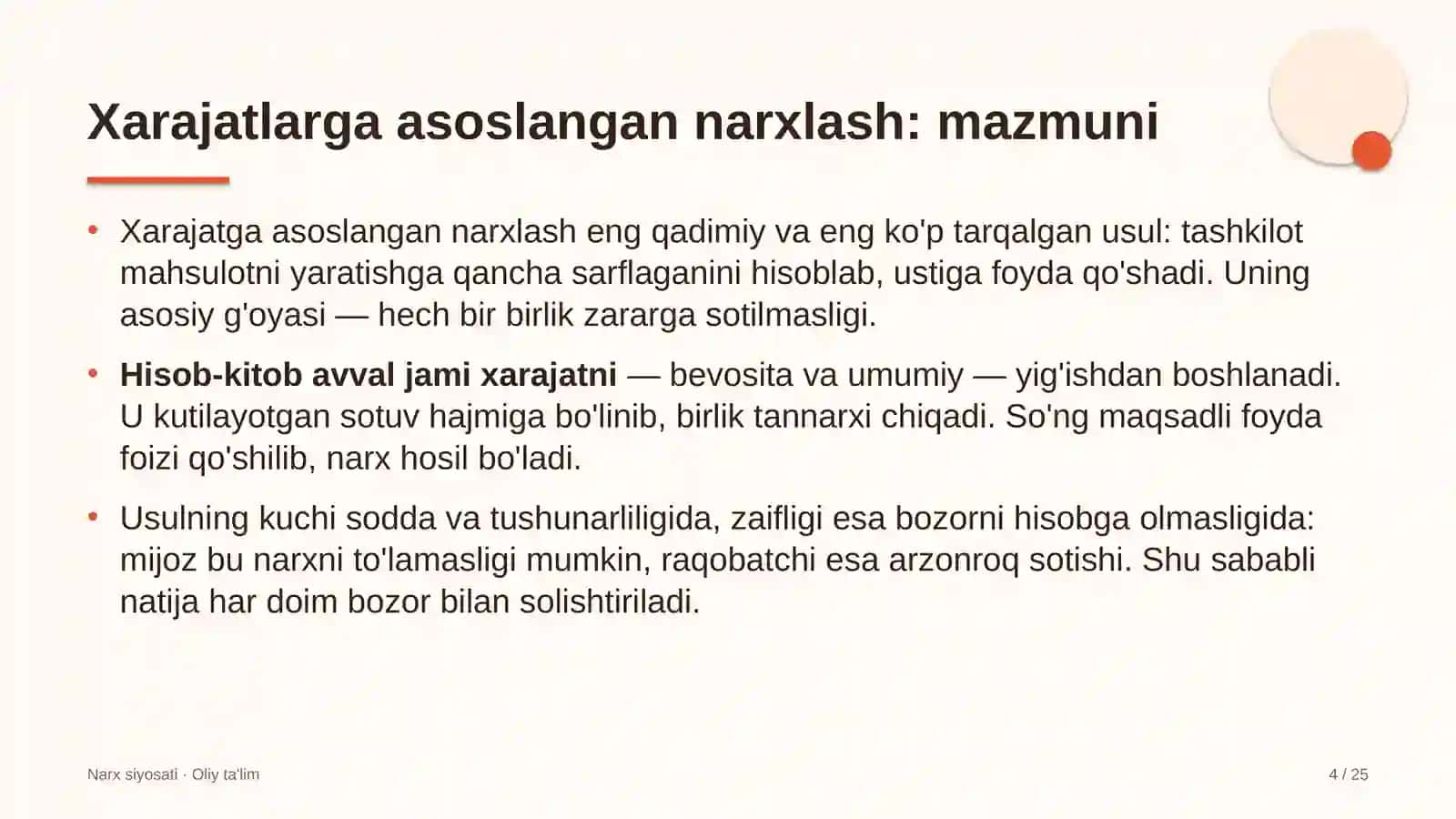 yuqori tezlikdagi temir yo'l qatnovida xarajatlarga asoslangan narxlash 9339 4