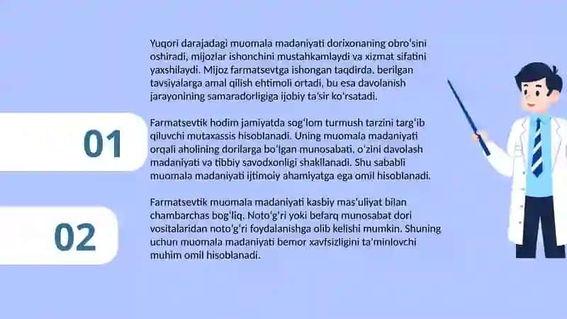 Farmatsevtik Hodimlar va Mijozlar O‘rtasidagi Muomala Madaniyati 4