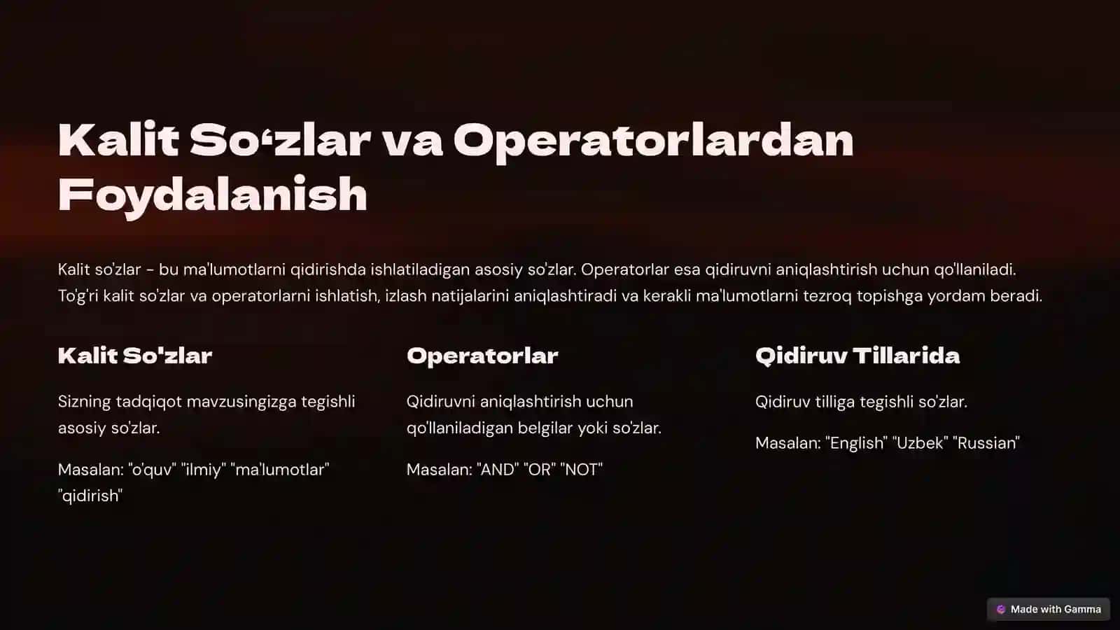 O'quvvailmiyma'lumotlarniqidirish,tizimlashtirishvatahlilqilish 4