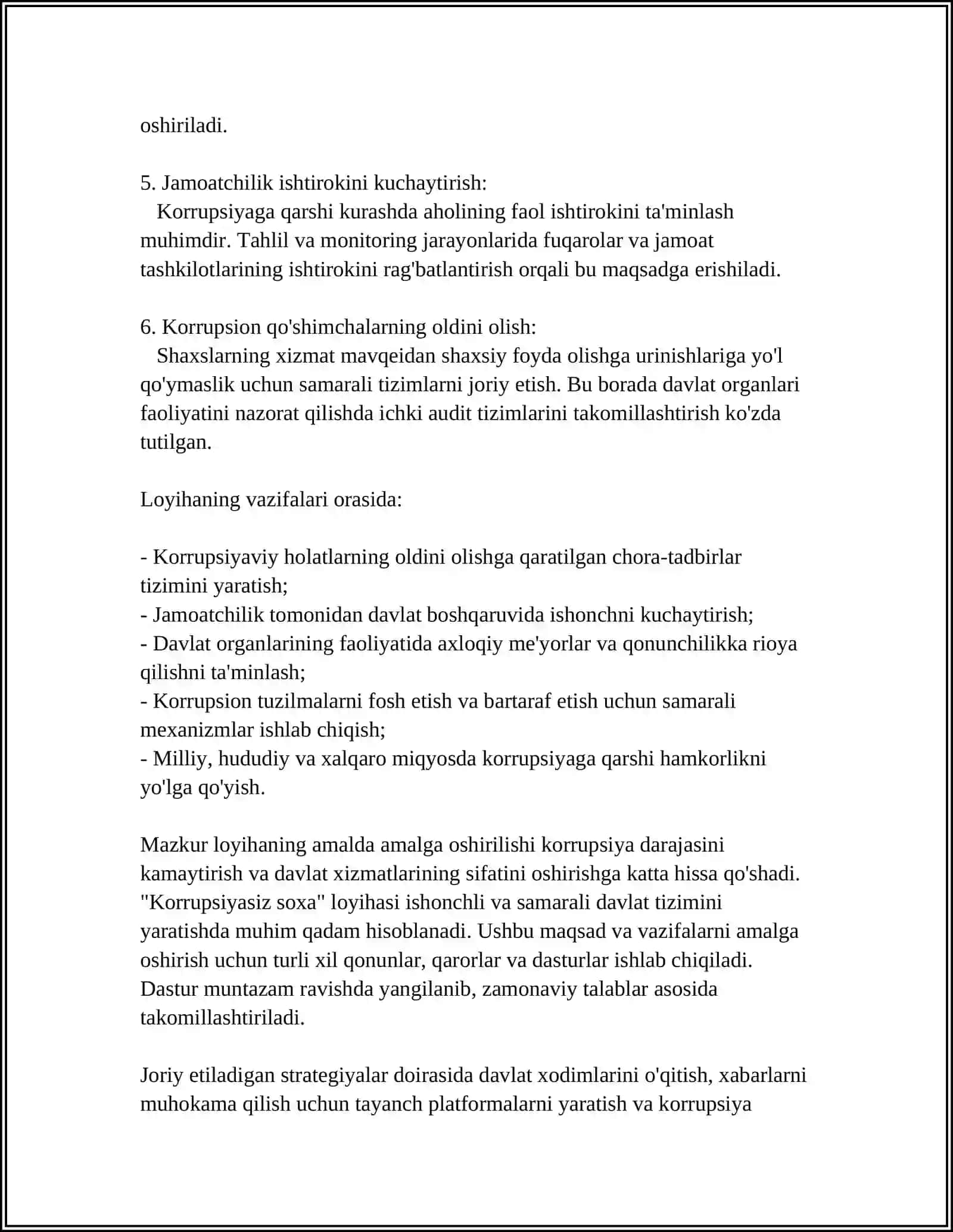 Korrupsiyasiz soxa loyihasi 4