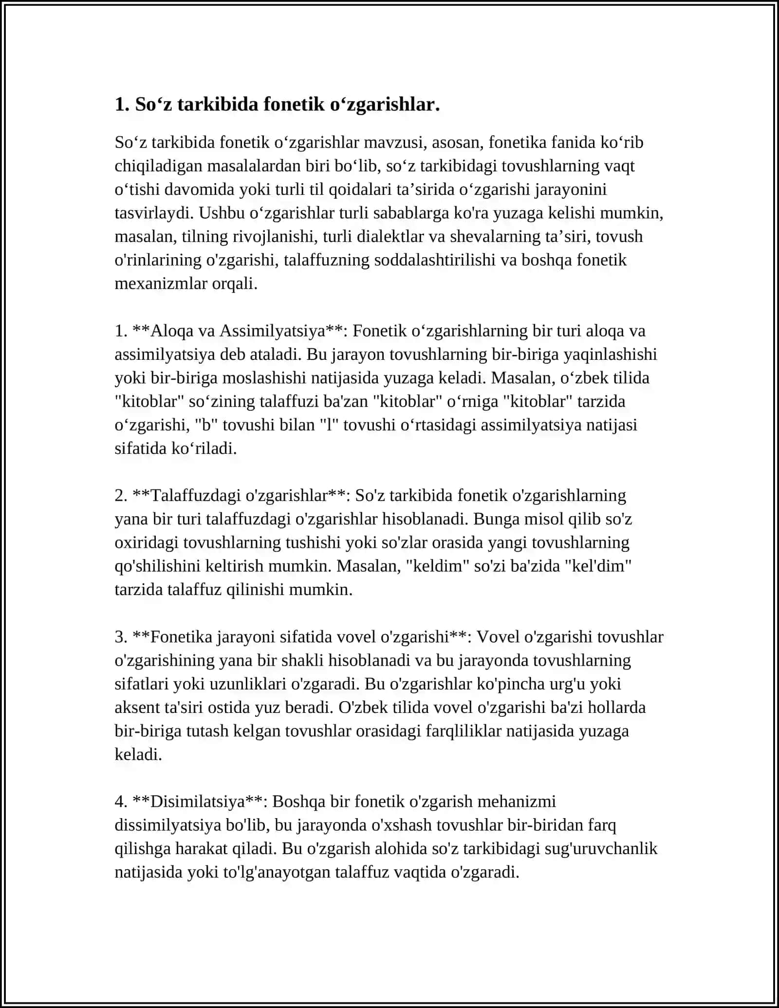 SOʻZ TARKIBIDA FONETIK HODISALARGA MORFONOLOGIK BIRLIKLAR MUNOSABATI 4