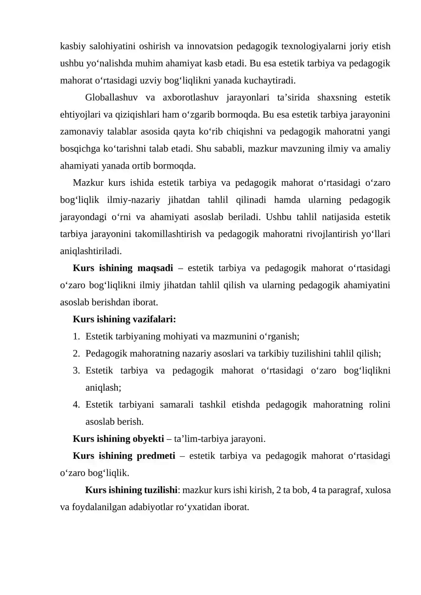 ESTETIK TARBIYA VA PEDAGOGIK MAHORAT O'RTASIDAGI O'ZARO BOG'LIQLIK 4
