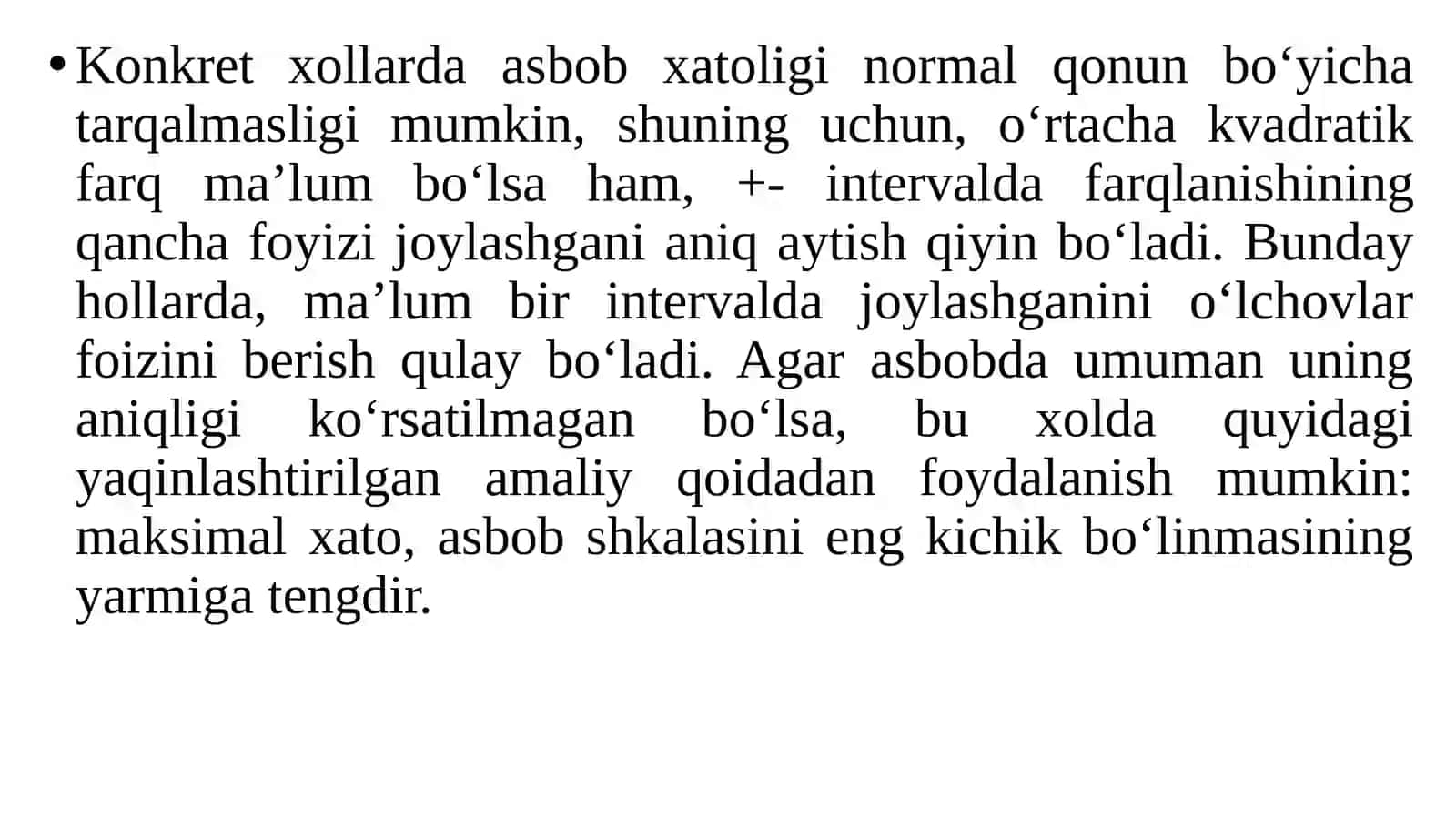 Eksperiment natijalariga statistik ishlov berish 4