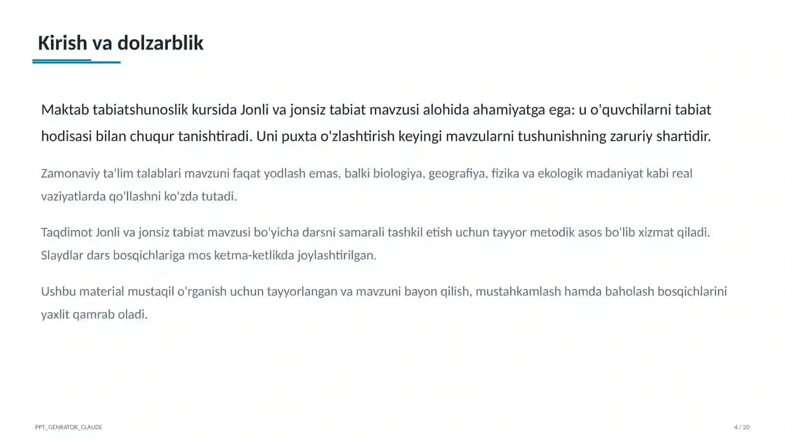 Jonli va jonsiz tabiat (2-sinf) 4