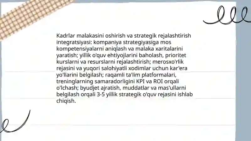 Kadrlar siyosati va rivojlanish strategiyasidagi aloqalar 4